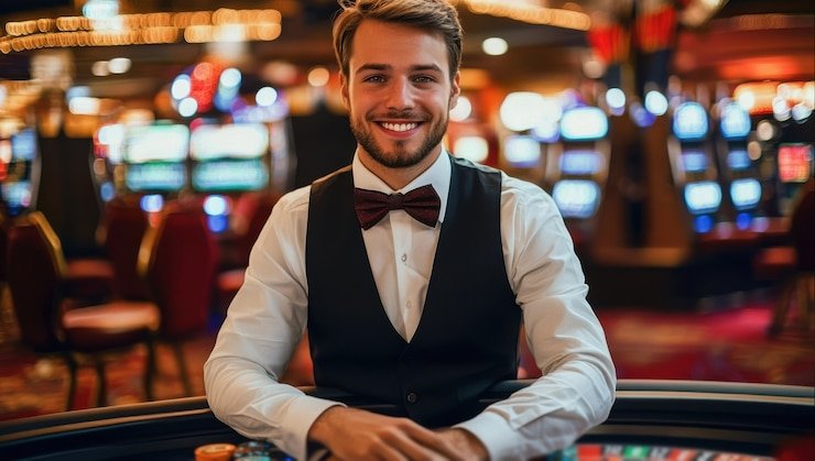 Pengguna memeriksa bonus lewat ponsel